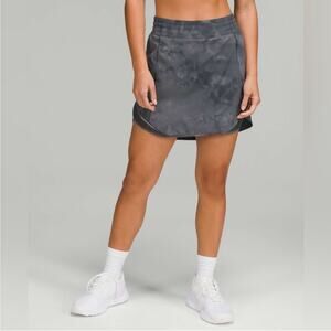 Lululemon Skort Womens 12 Gray Hotty Hot High Rise Long Diamond Dye Golf Tennis